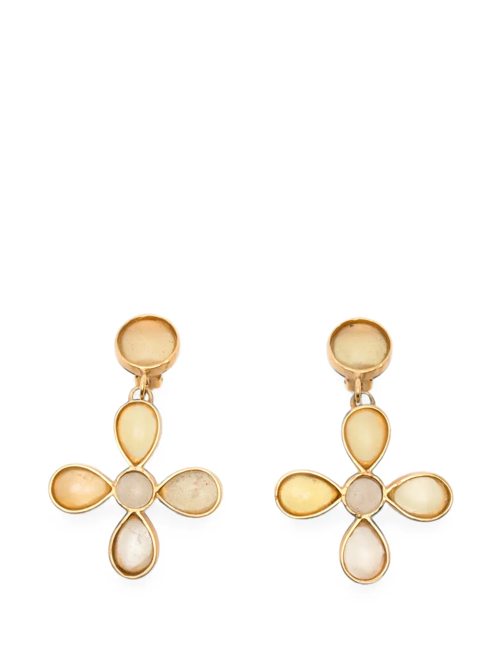 Ferragamo Pre-Owned 1980s cabochon drop earrings - Oro