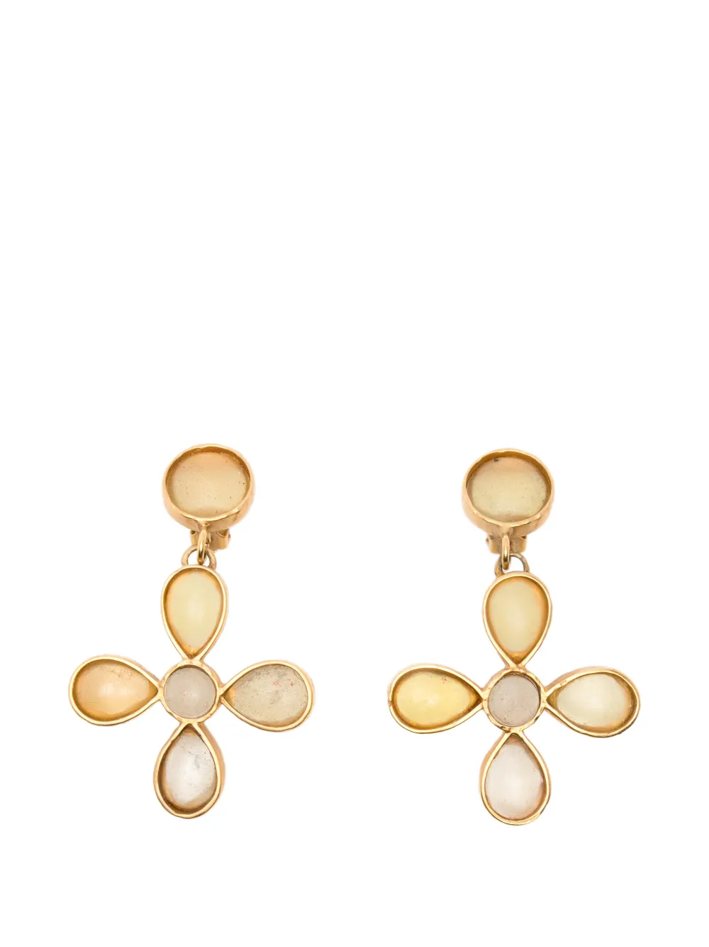 Ferragamo Pre-Owned 1980s cabochon drop earrings - Oro