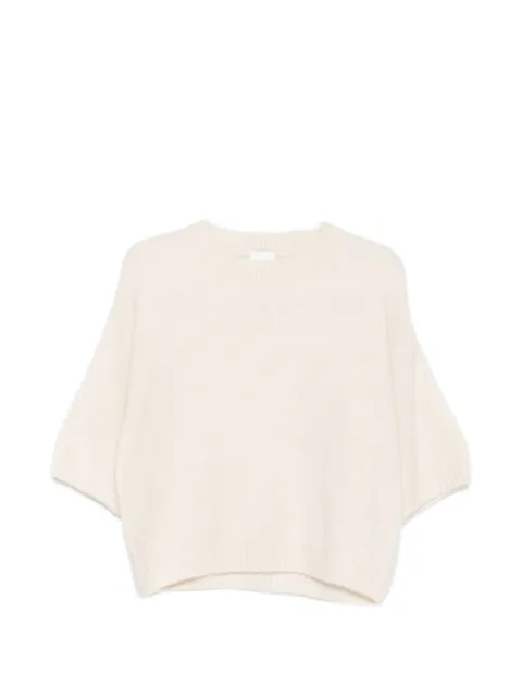 Allude 크루 넥 반소매 니트웨어