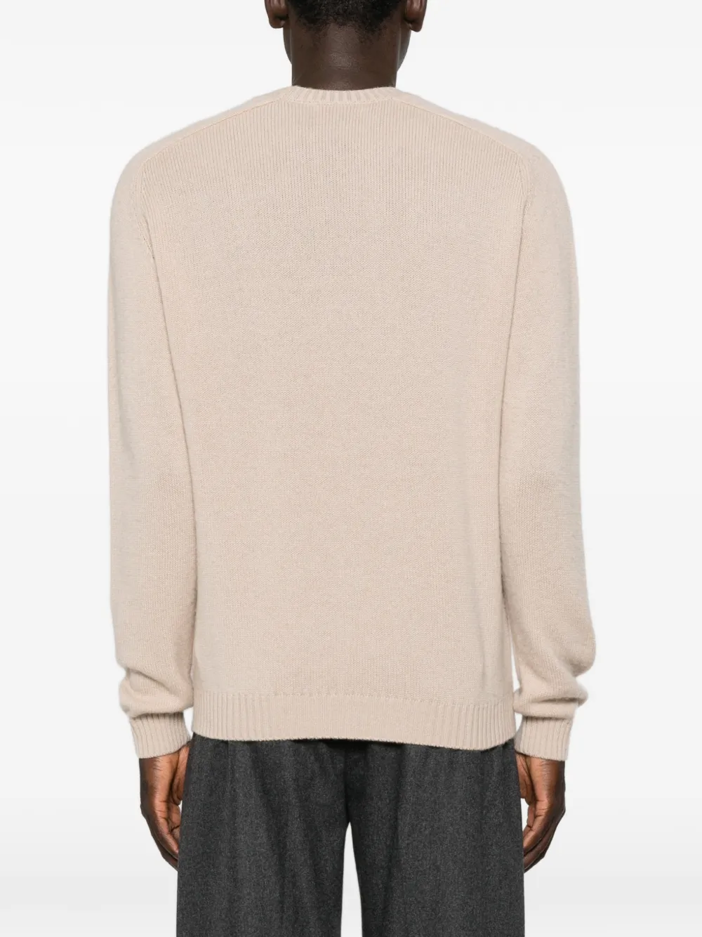 Boglioli crew-neck ribbed-trim sweater Beige