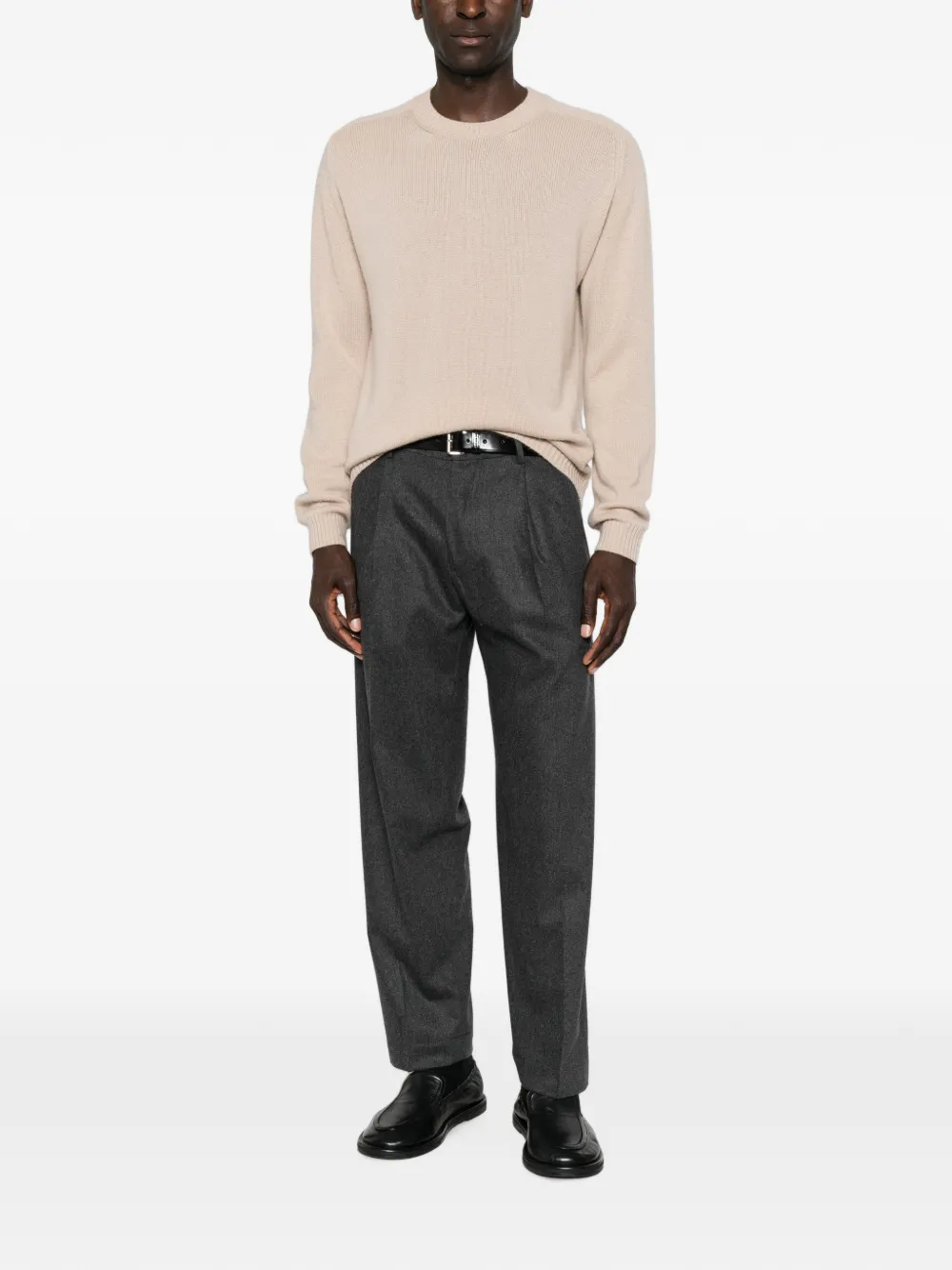 Boglioli crew-neck ribbed-trim sweater Beige
