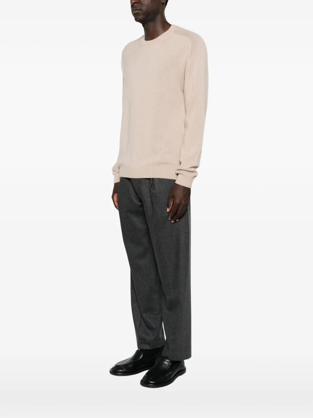 Boglioli crew-neck ribbed-trim sweater Beige