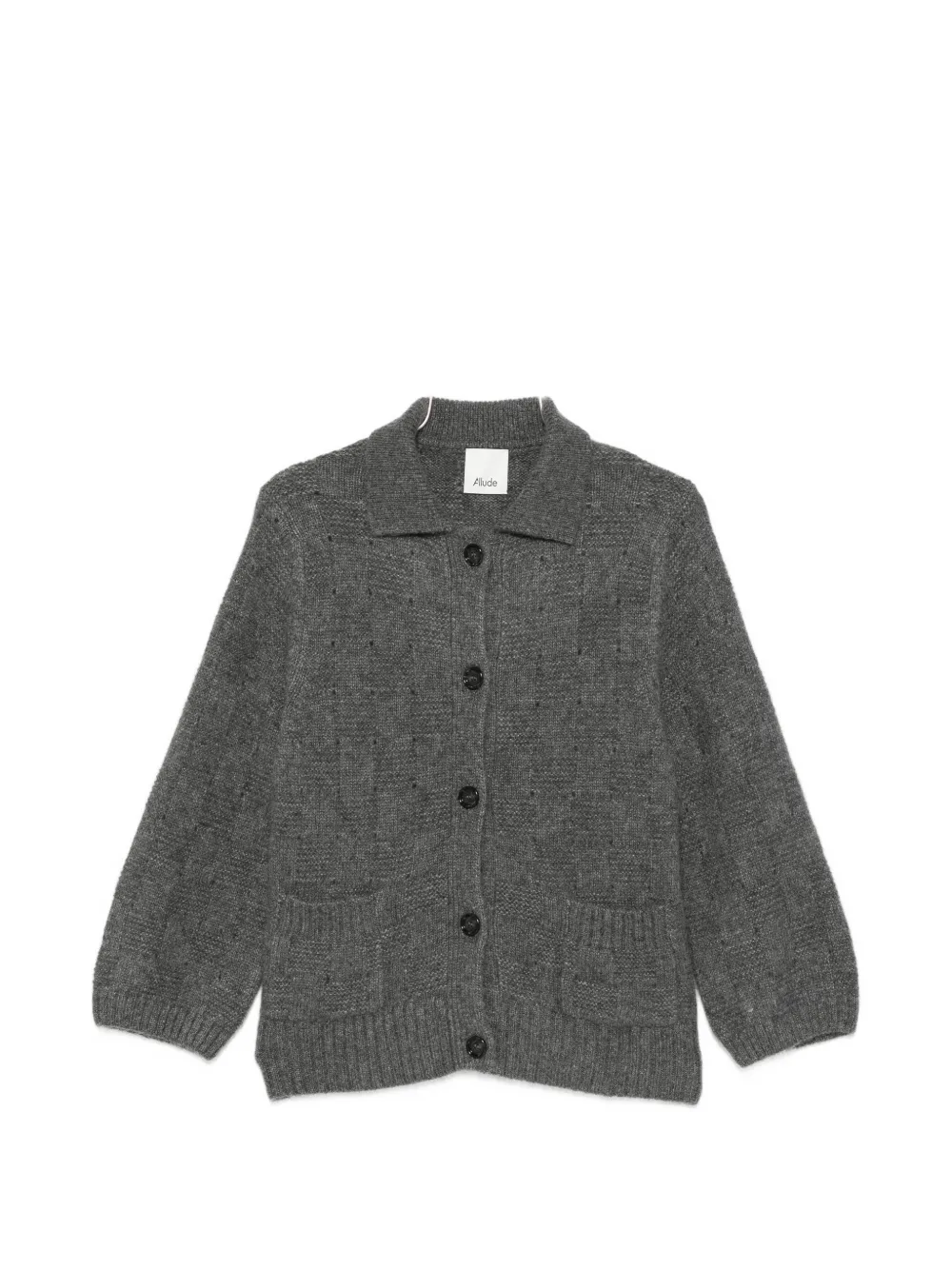 Allude checkerboard-knit cardigan - Grau