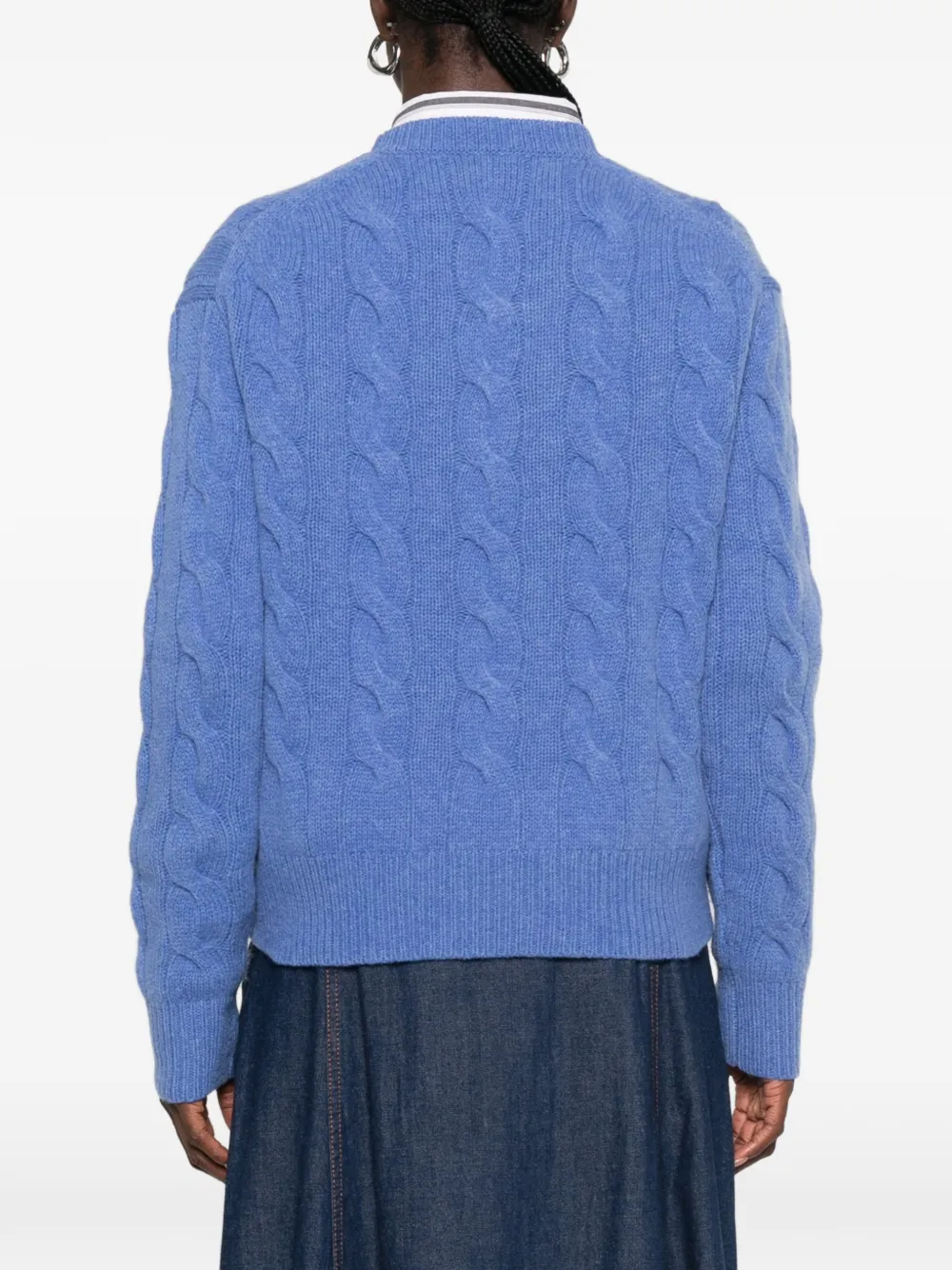 Polo Ralph Lauren Kabelgebreide trui met geborduurd logo Blauw
