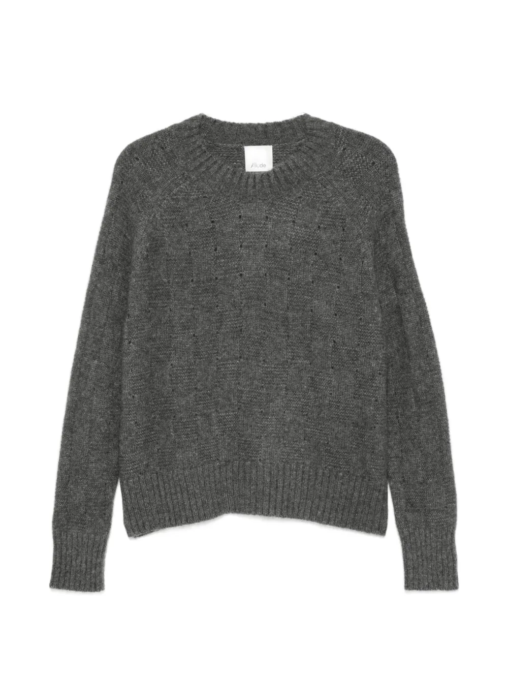 Allude basket-weave raglan-sleeve sweater
