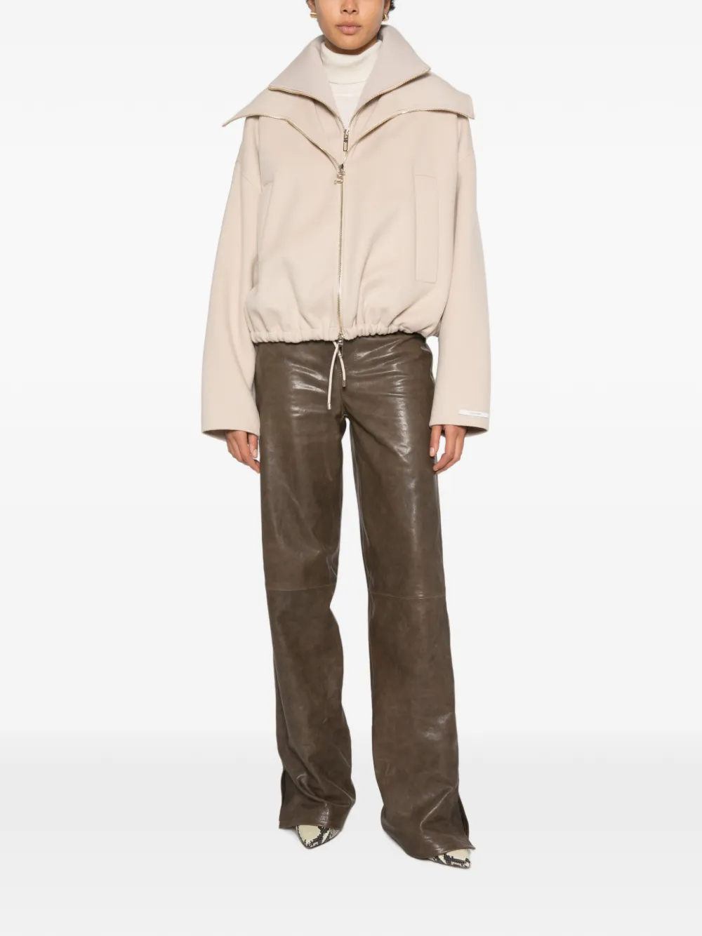 Sportmax Jack met elastische afwerking en rits Beige