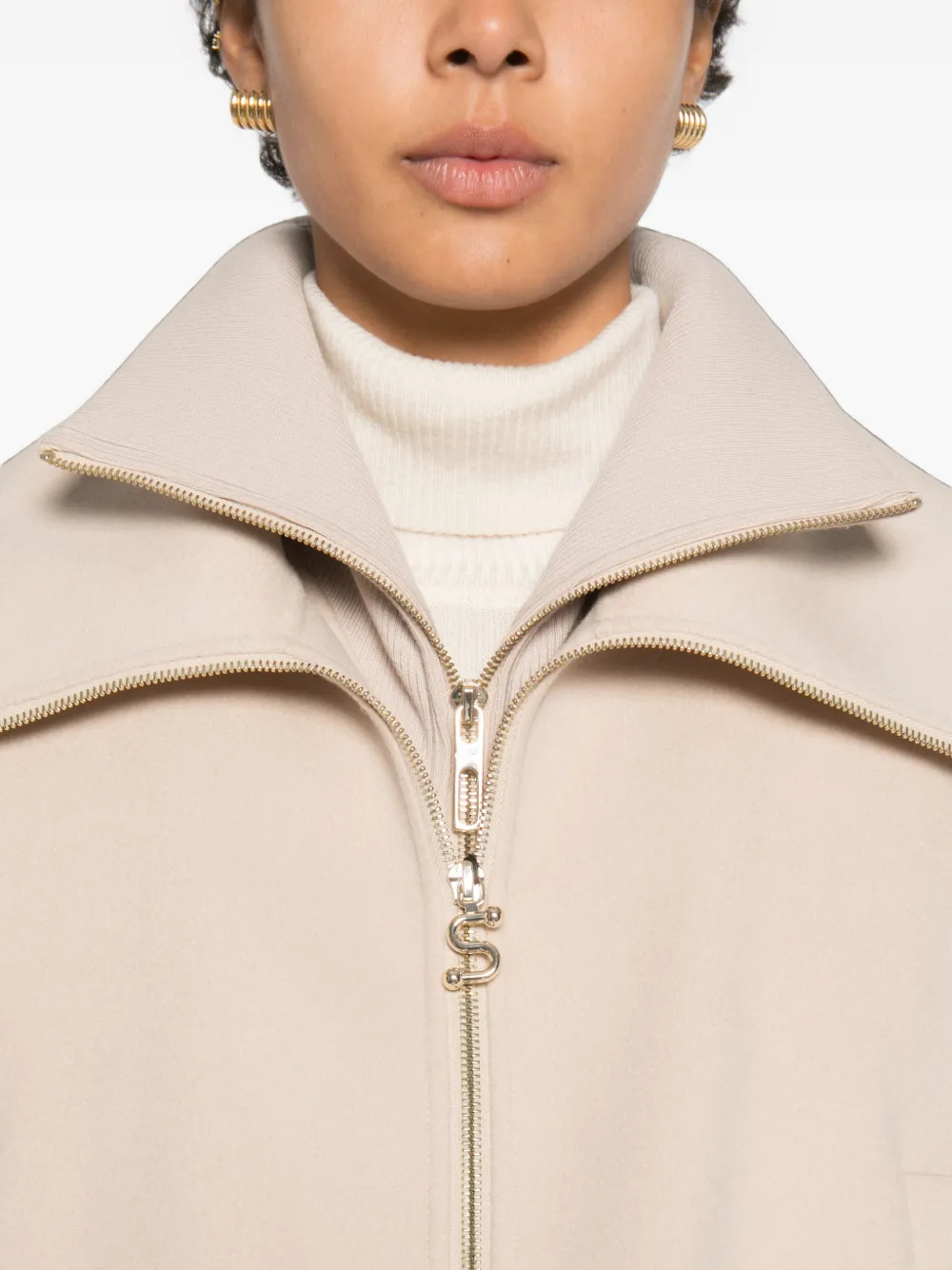 Sportmax Jack met elastische afwerking en rits Beige
