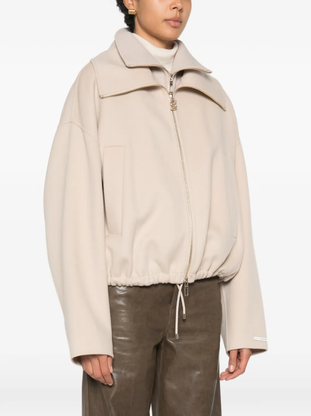 Sportmax Jack met elastische afwerking en rits Beige