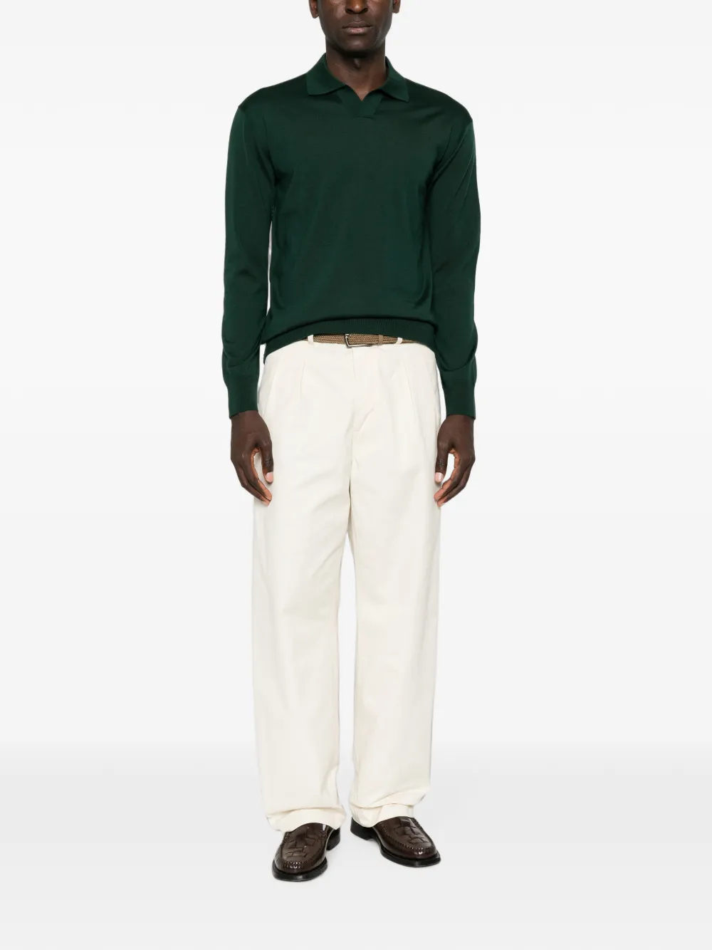 Paolo Pecora Wollen poloshirt Groen