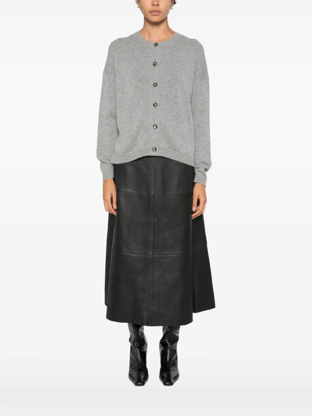 Allude Button-up vest Grijs
