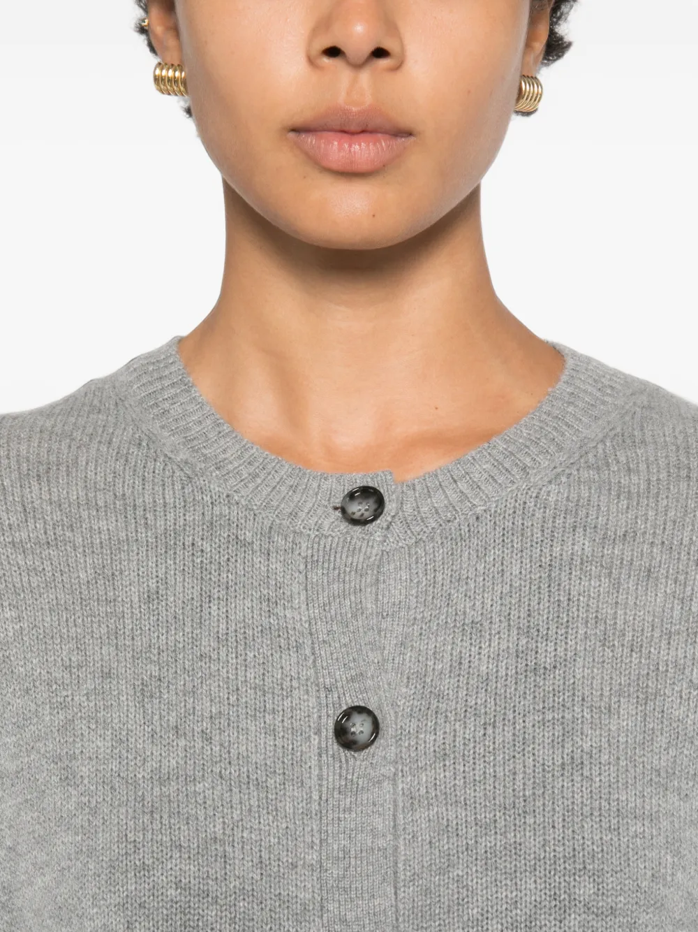 Allude Button-up vest Grijs