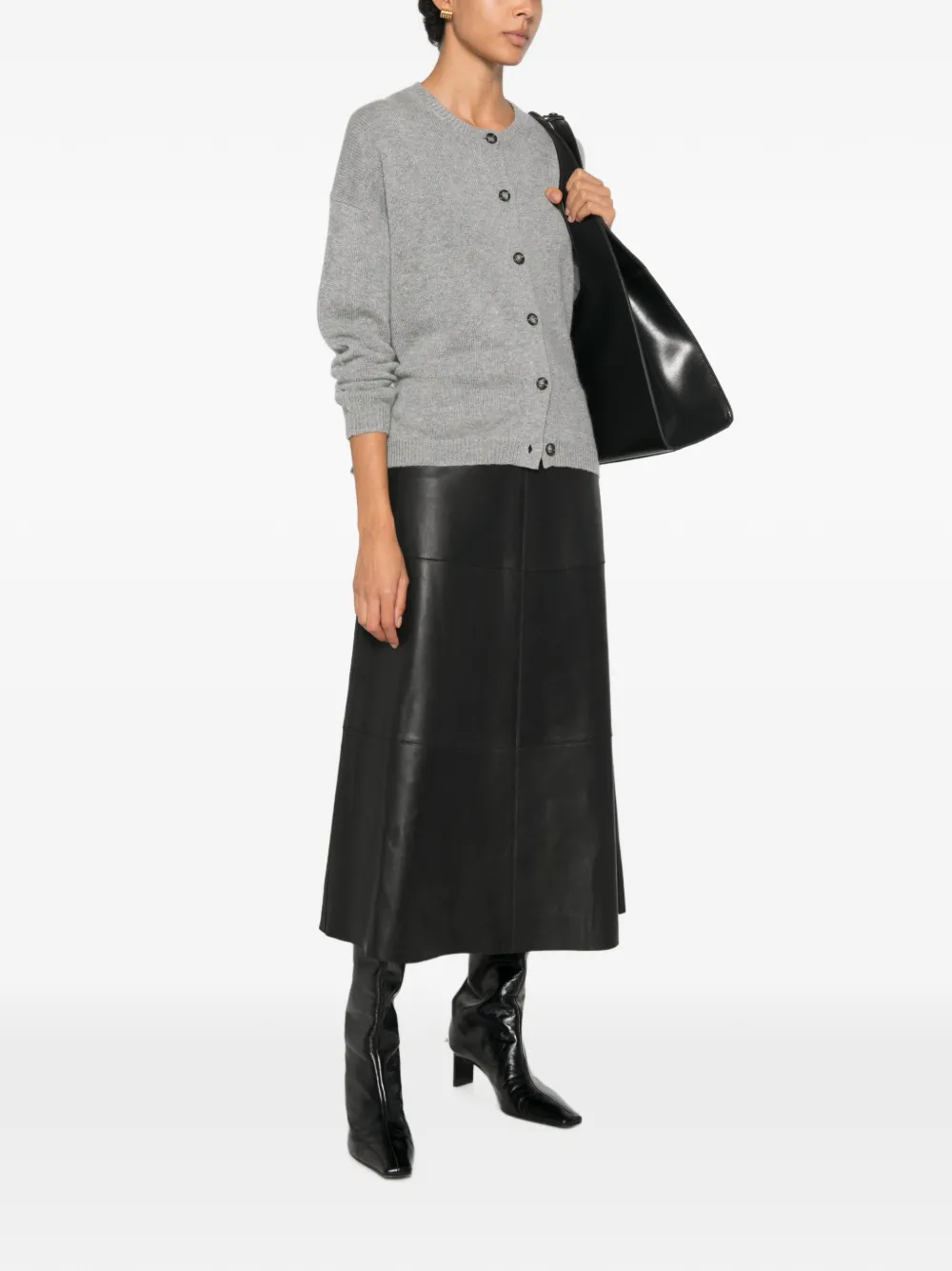 Allude Button-up vest Grijs