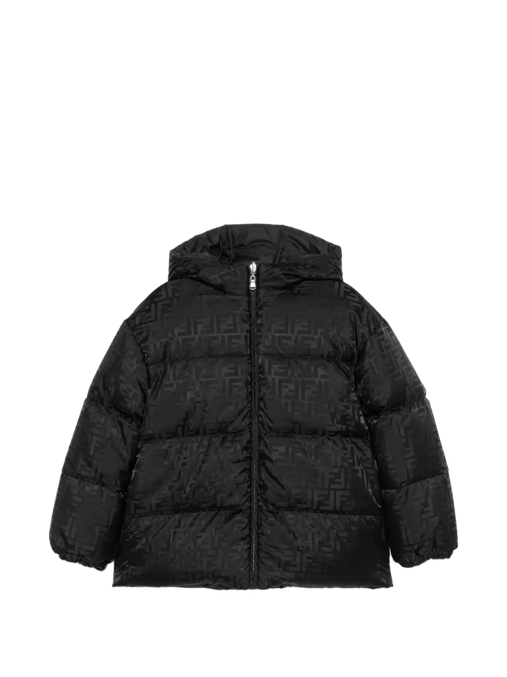 Fendi Kids Giacca trapuntata con logo FF - Nero