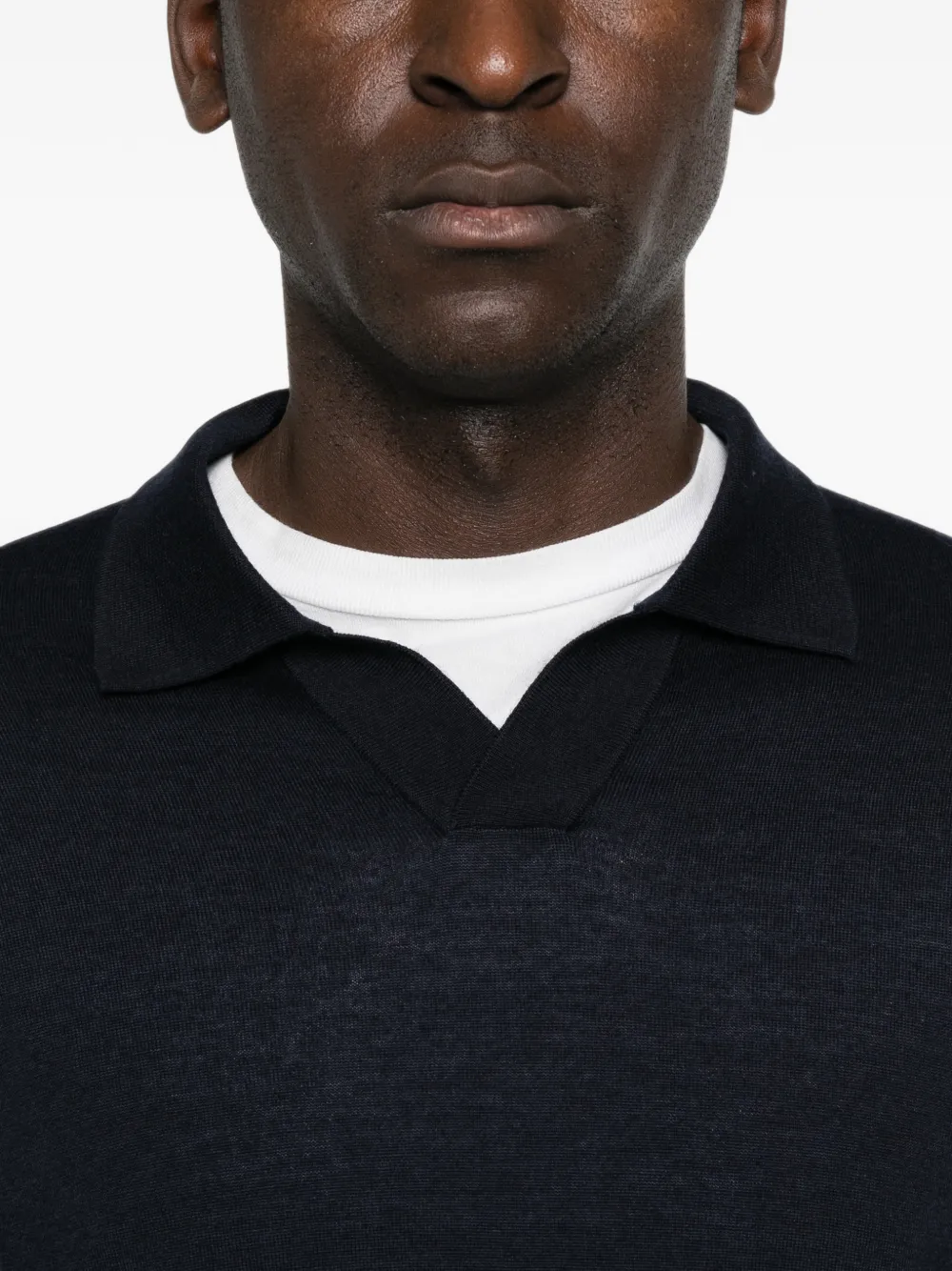 Paolo Pecora Wollen trui met contrasterend vlak Blauw