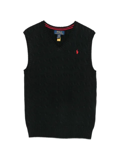 POLO RALPH LAUREN KIDS cable-knit V-neck sweater vest