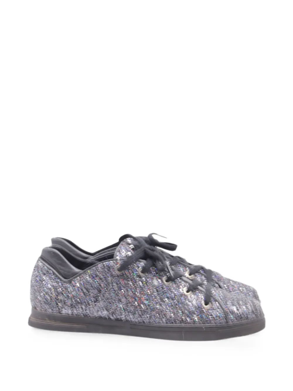 Pre-owned Stuart Weitzman Glitter Low-top Sneakers In Grey