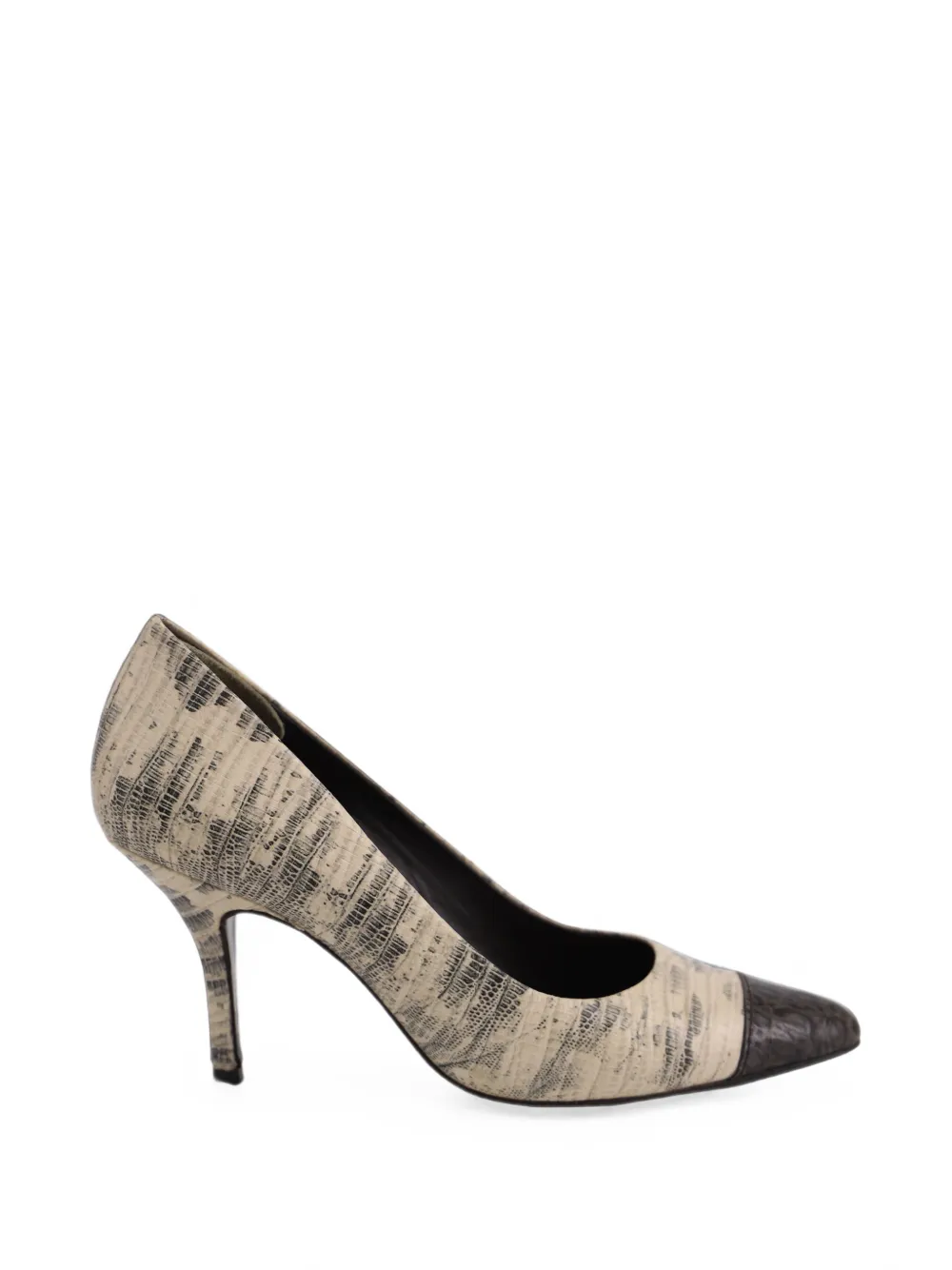 Tory Burch snakeskin-print pumps - Nude