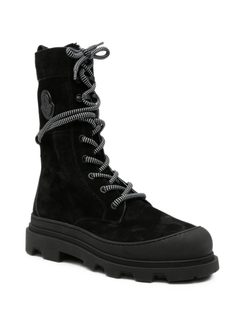 Moncler Vera High lace-up suede boots Zwart