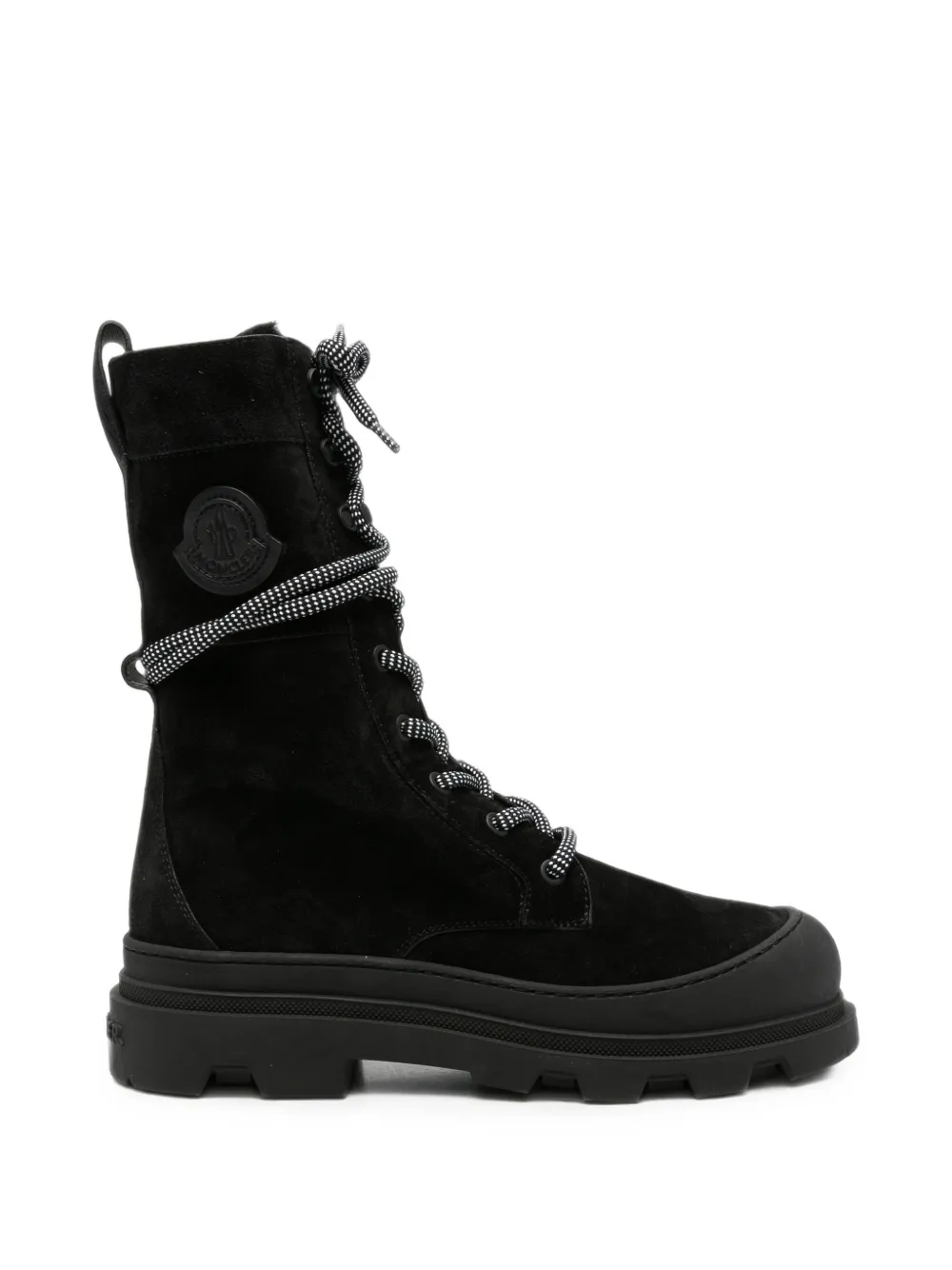 Moncler Vera High lace-up suede boots Zwart