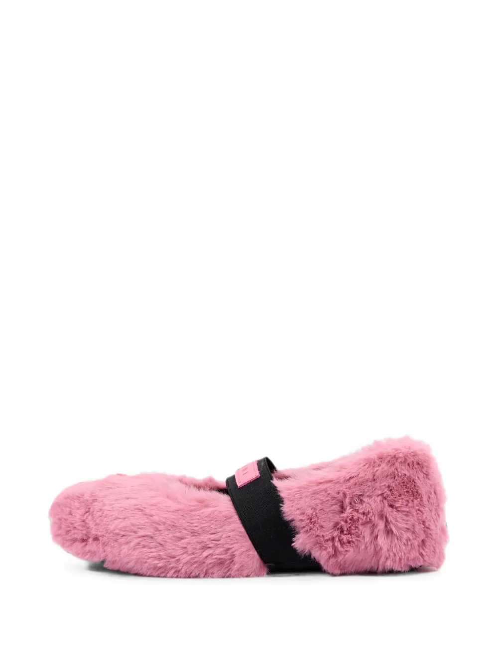 Marni Kids faux-fur elasticated-strap ballet flats Roze