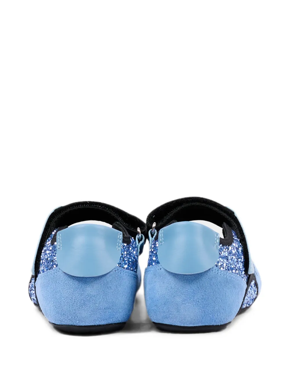 Marni Kids glitter-detail touch-strap ballet flats Blauw