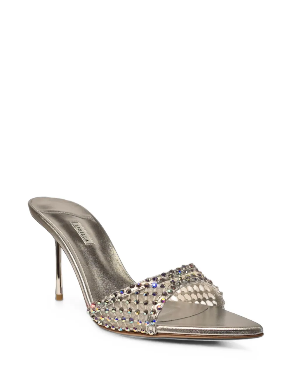 Le Silla Gilda crystal-embellished pointed-toe sandals Zilver