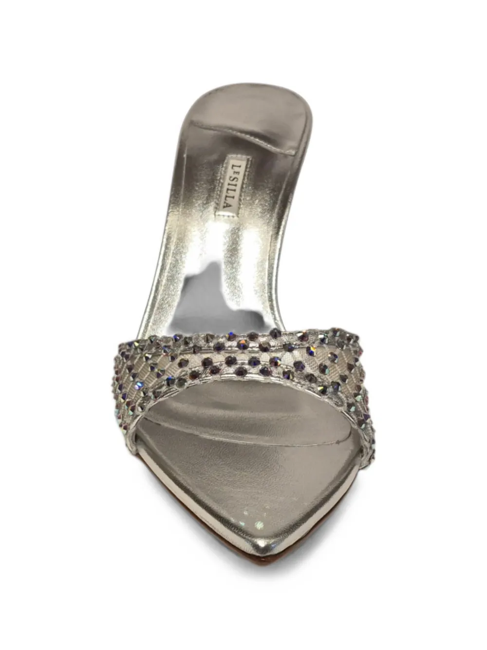 Le Silla Gilda crystal-embellished pointed-toe sandals Zilver