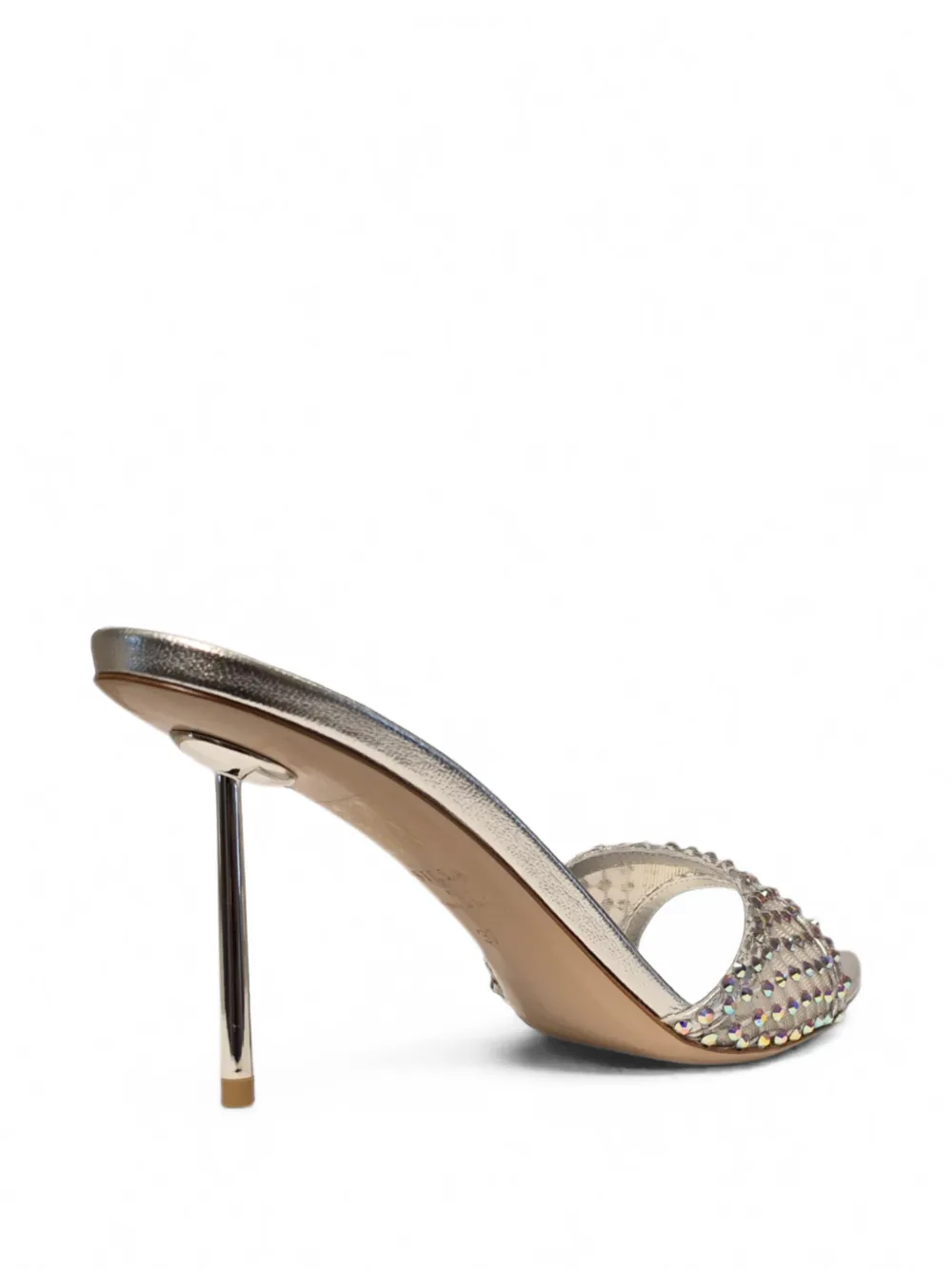 Le Silla Gilda crystal-embellished pointed-toe sandals Zilver