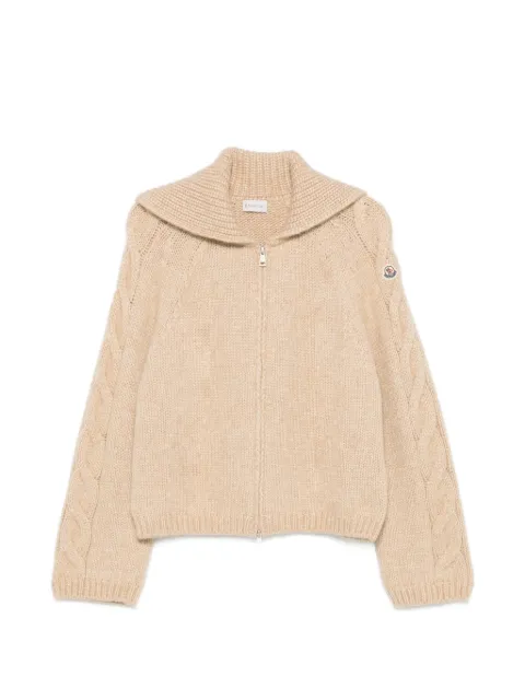 Moncler cable-knit zip-up sweater
