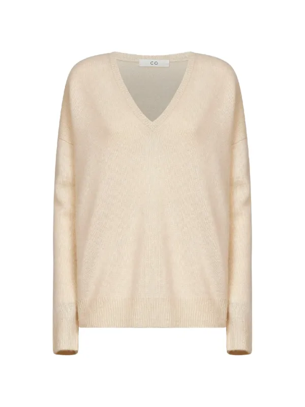 Co V-neck Cashmere Sweater in Neutrals