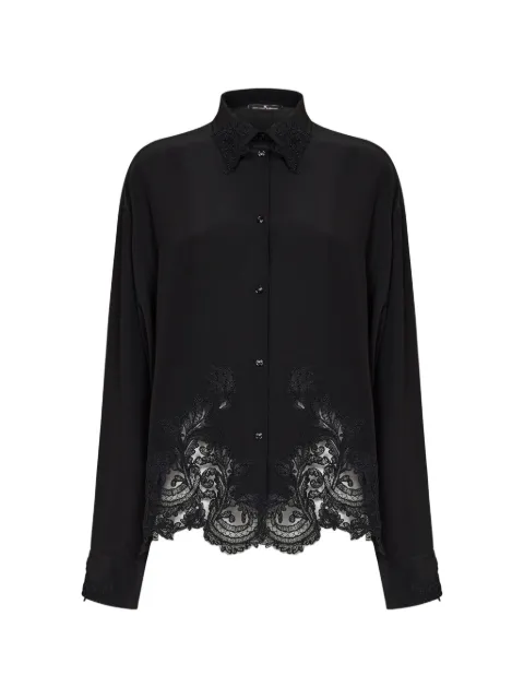 Ermanno Scervino camisa con botones y detalle de encaje