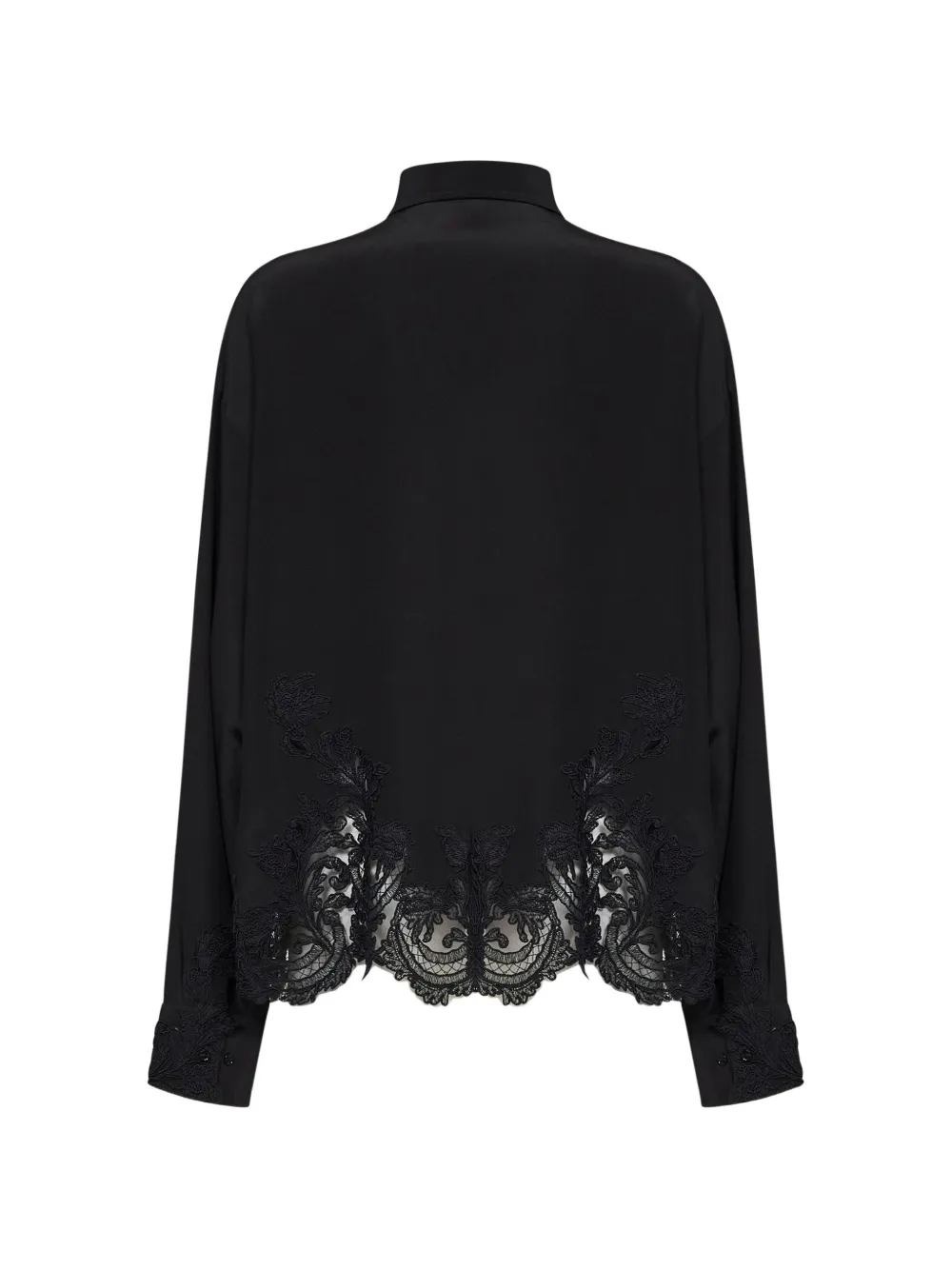 Ermanno Scervino Blouse met kanten detail en knopen Zwart