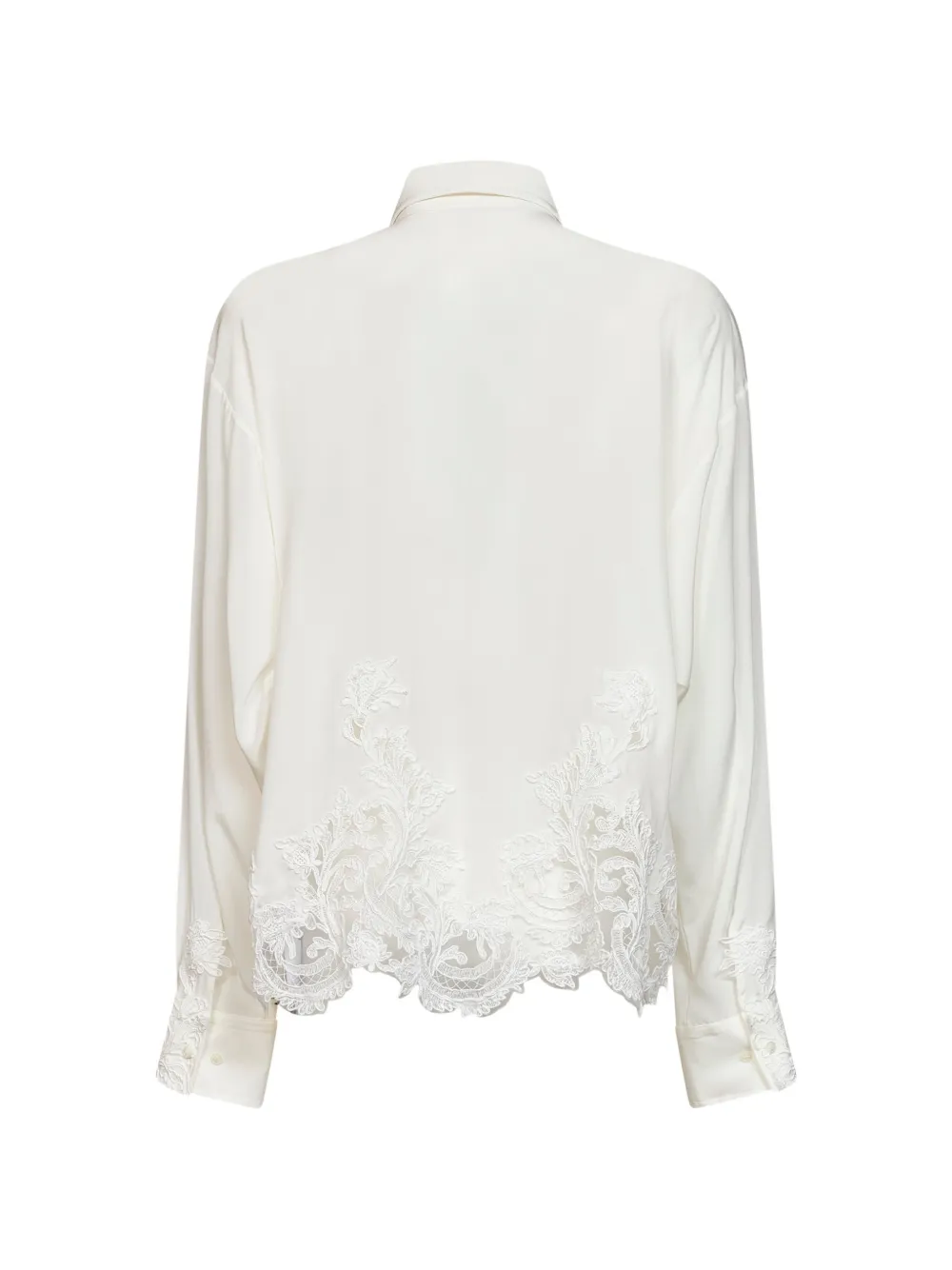 Ermanno Scervino Blouse met afwerking van kant Wit