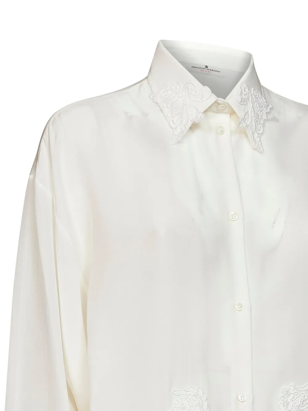 Ermanno Scervino Blouse met afwerking van kant Wit