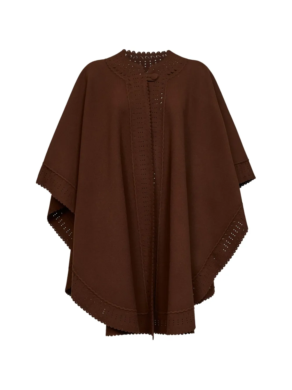 Ermanno Scervino Cape mit Wellensaum - Braun
