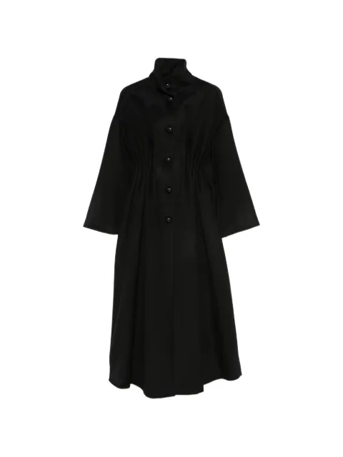 Emporio Armani ruched-waist high-neck coat