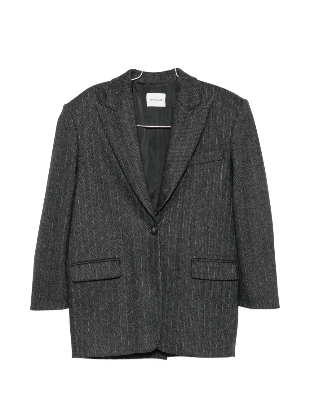 THE ANDAMANE Teresa Oversized-Blazer mit Nadelstreifen - Grau