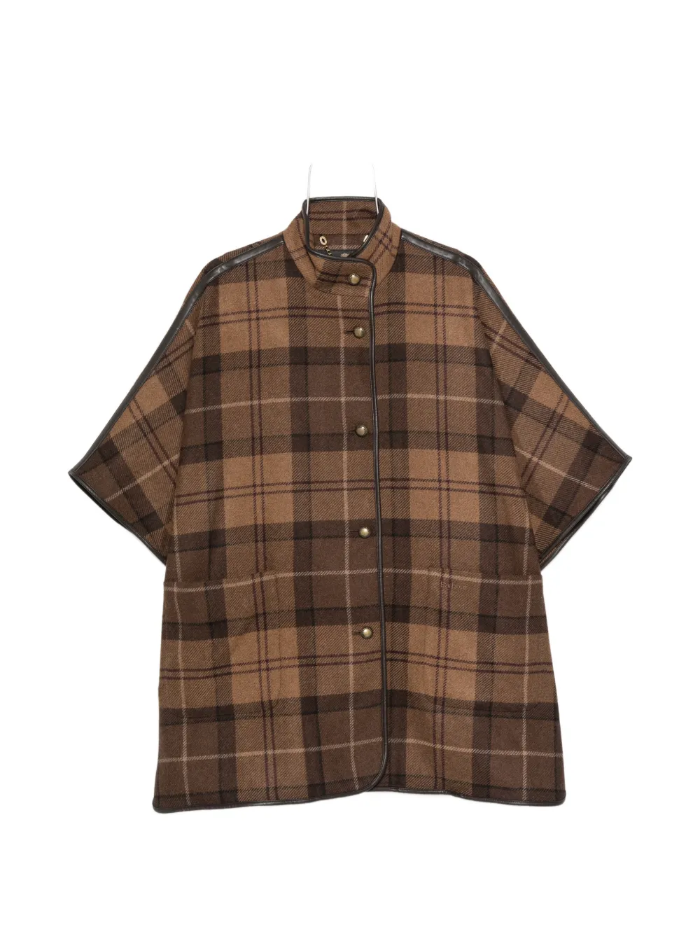 Barbour Judith tartan-check cape jacket - Braun