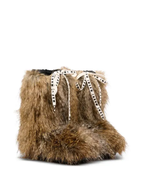 Marni Kids faux-fur drawstring boots