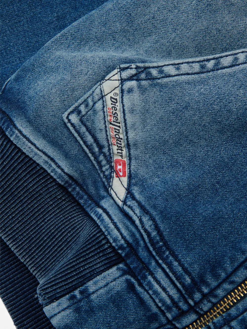 Diesel Kids JoggJeans hoodie met rits Blauw