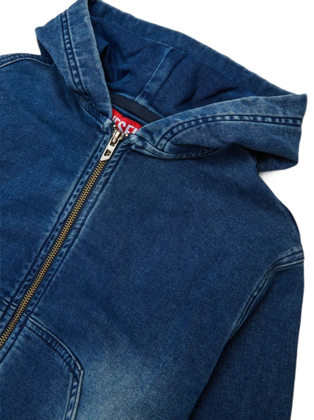 Diesel Kids JoggJeans hoodie met rits Blauw
