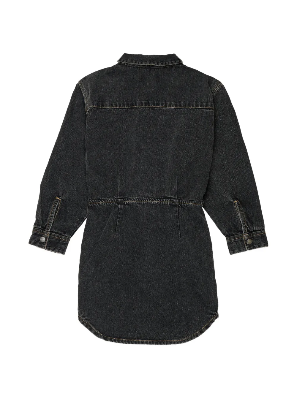 Diesel Kids Denim blousejurk met geknoopte taille Zwart