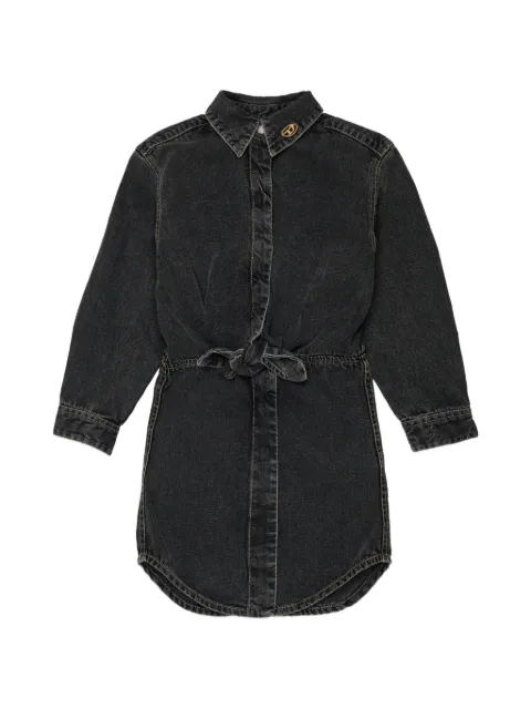 Diesel Kids denim shirt dress with tie-knot waist