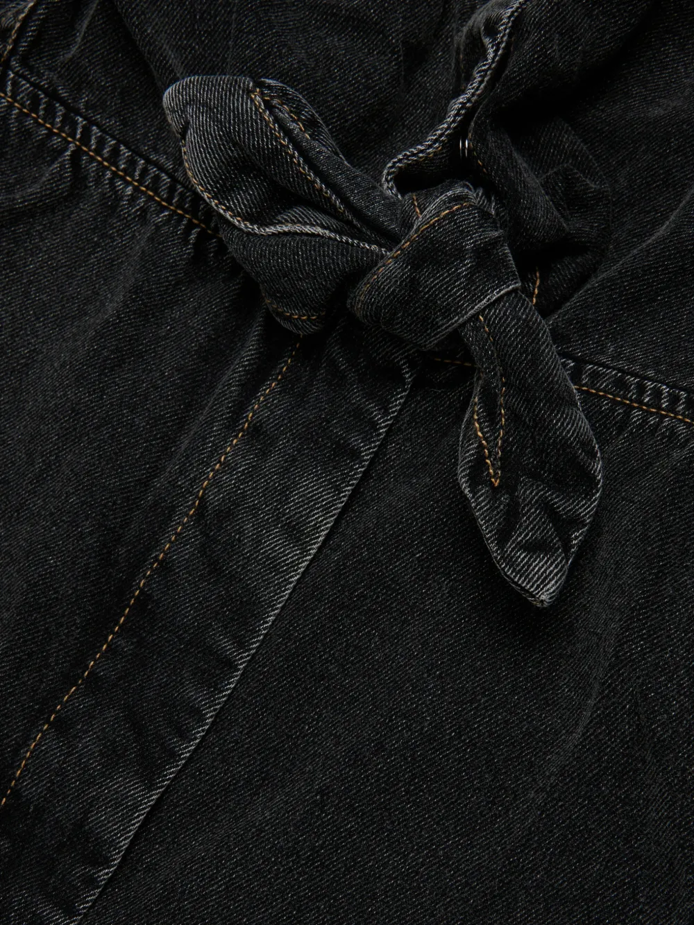 Diesel Kids Denim blousejurk met geknoopte taille Zwart