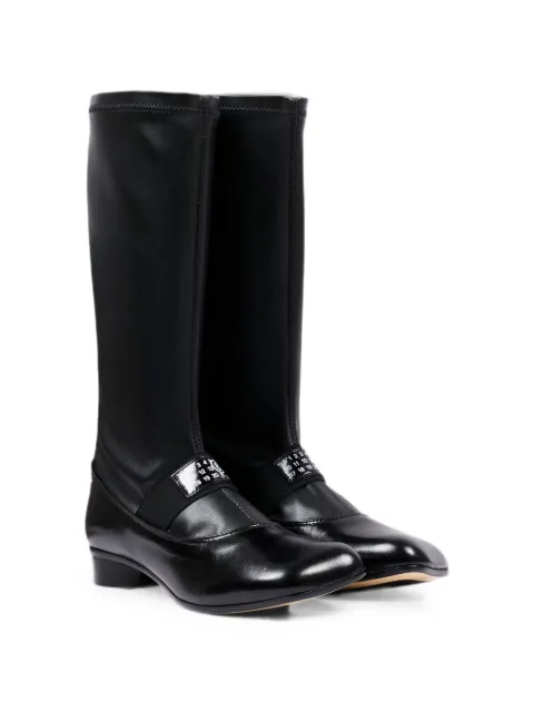 MM6 Maison Margiela Kids logo-patch leather boots