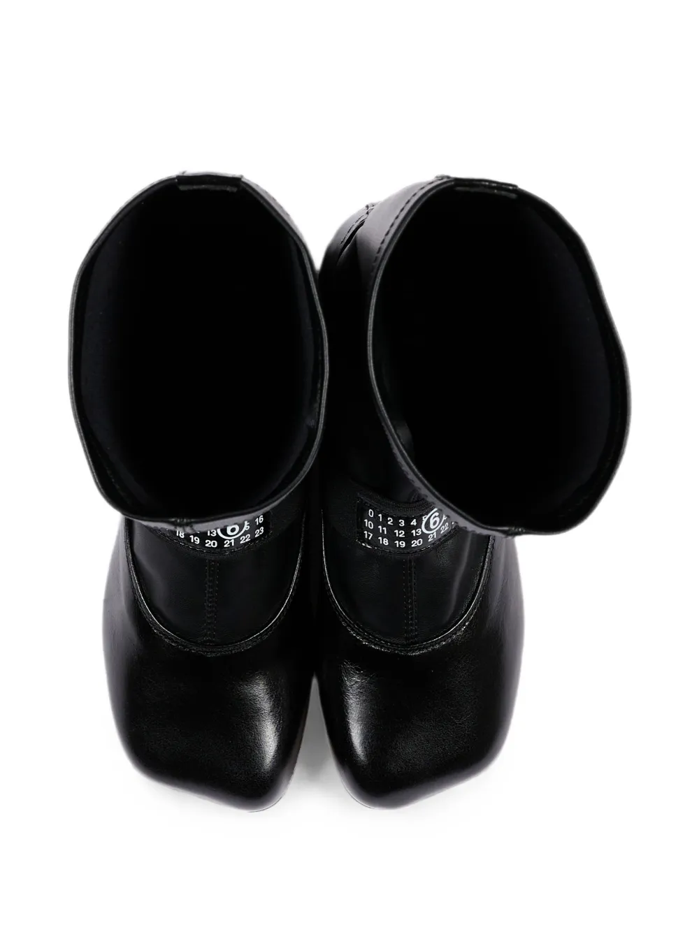MM6 Maison Margiela Kids logo-patch leather boots Zwart