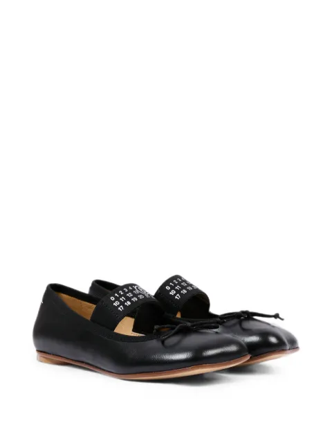 MM6 Maison Margiela Kids logo-strap bow-detail ballet flats