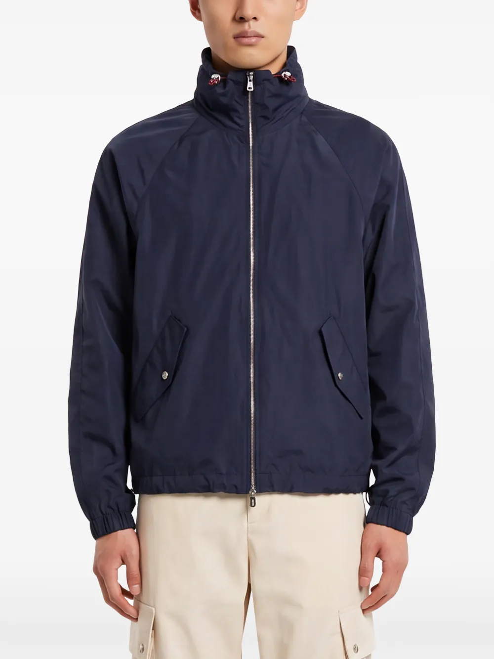 Brunello Cucinelli Jack met raglan mouwen en hoge hals Blauw
