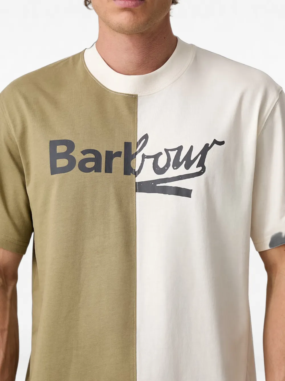 Barbour T-shirt met logoprint Beige