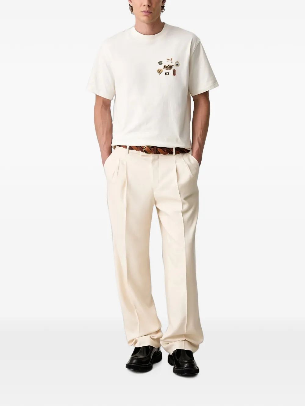 Barbour T-shirt met patchdetail Wit